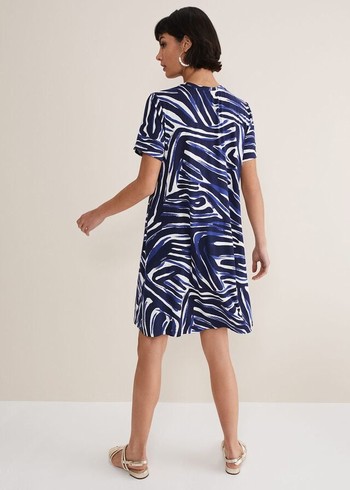 Phase Eight Isabelle Zebra Print Dress Blue/Multicolor Australia | MH5469107